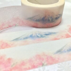 Kirschblüte Fuji Berg Washi Tape 2 cm x 6 M Sakura Baum rosa Landschaft Japan traditionelle Blume japanische Kultur Deko Geschenkband