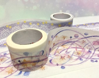 pizzo fantasia ampio washi tape pizzo bianco party appendere decorazioni tema stella ornamento decorativo nastro regalo regalo adesivo