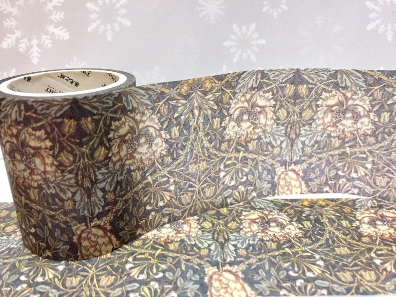 motif vintage large washi tape 5M x 5cm William Morris Rétro fleur florale classique tissu fleur antique fleur masquage autocollant ruban décor image 7