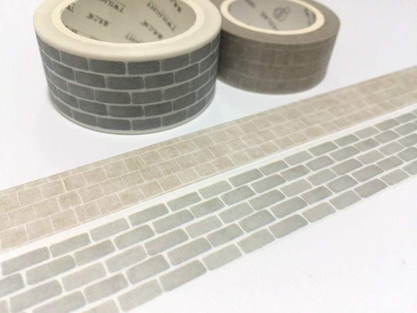 Grey Brick Wall Tiles Washi Tape Grey Brick Wall Pattern Doll Etsy