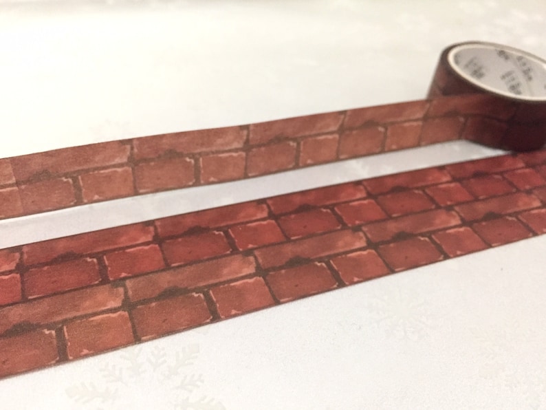 red brick washi tape 3M raw brick pattern brick house wall sticker classic brick wall paper masking tape doll house toy house decor gift image 2