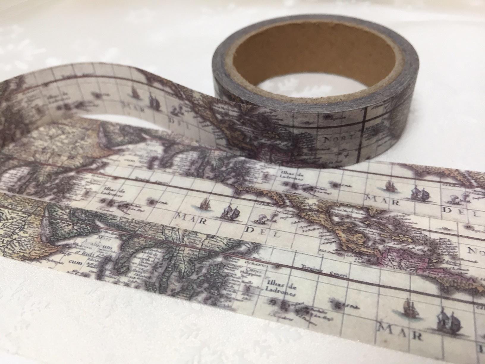 Ancient Map Washi Tape 5M Vintage World Map Old Map Sticker Tape Map ...