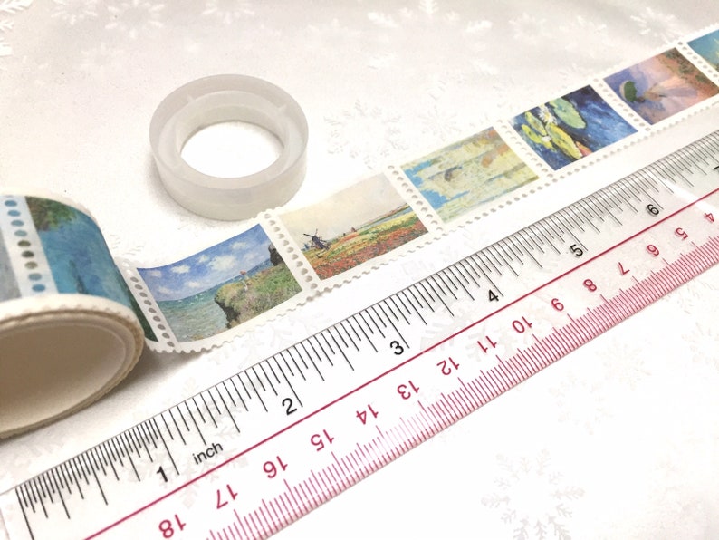 Monet beste Sammlung Washi Tape Aufkleber berühmtes Gemälde Meisterwerk Frau mit einem Sonnenschirm Postkarte Dekoration Mini-Kunstprojekt Geschenk Bild 4