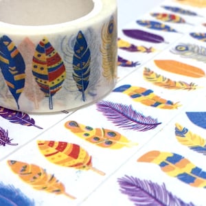 Feder washi tape 5mx2cm mini indianer federn schöne federn seltene vogel feder hübsche feder deko masking sticker tape etikett