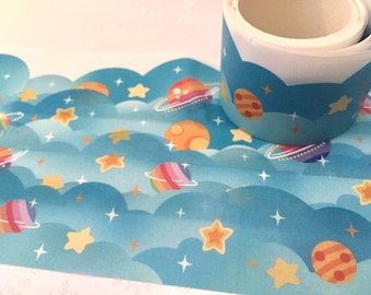 Outer space planets washi tape 3M x 3cm Planet themed SOLAR System die cut sticker tape cartoon universe diary planner scrapbook deco gift