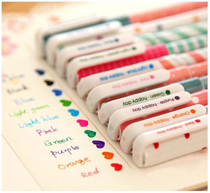 10 colors pen set rainbow colors pen Ten colors gel pens colorful pen cute pen life planner accessories cute stationery gift scrapbook image 3