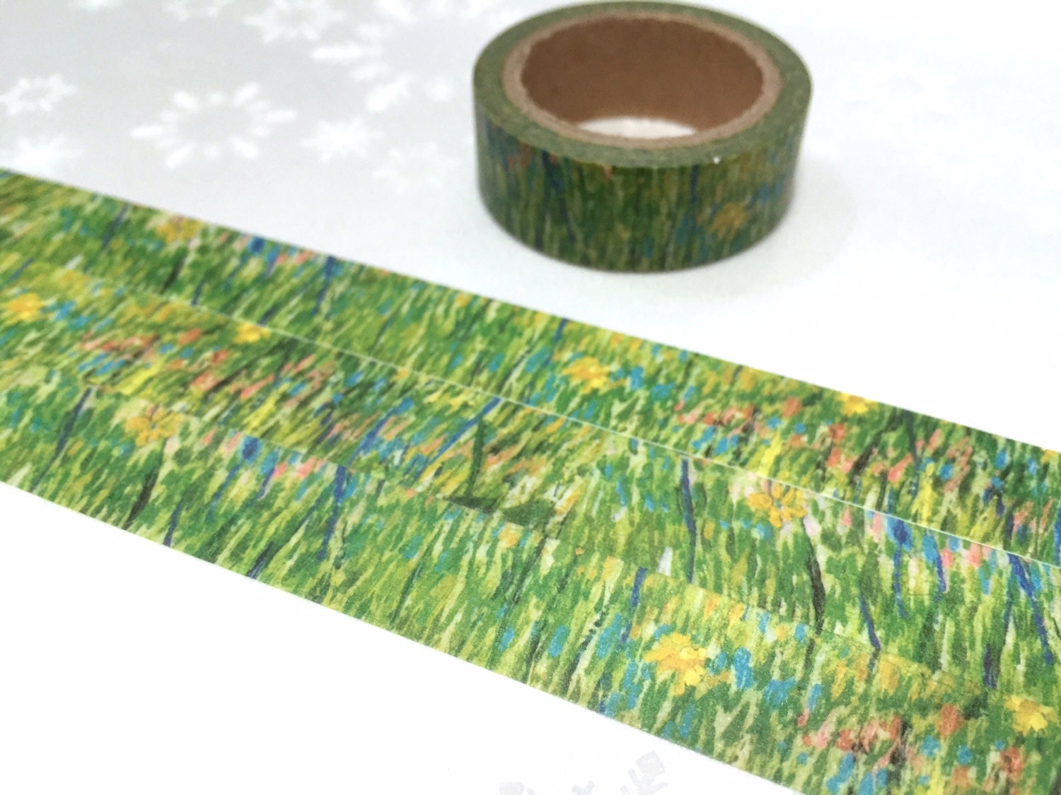 Green Grass Washi Tape 7M Van Gogh Oild Painting Washi Masking Etsy
