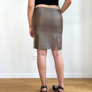 Vintage Ferre Polka dot Brocade and Lace Applique Skirt image 8