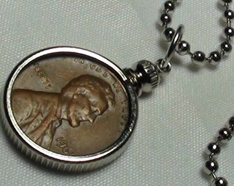 Wedding Gifts for men Lucky Penny Anniversary Penny Charm Bezel YOU PICK YEAR Birth Year Birthday Necklace charm Bracelet Charms