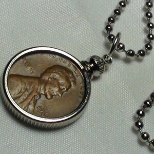 Lucky Penny Charm Necklace YOU PICK YEAR, Birthday, Anniversary, Birth Year, Bracelet Charms, Gifts for men, Wedding, Necklace charm