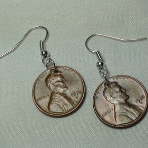 LUCKY PENNY Earrings, Lucky Penny, Dangle Earrings, Vintage Coins, Custom Earrings, Jewelry, Custom Jewelry, lucky, Coin Earrings, 1970