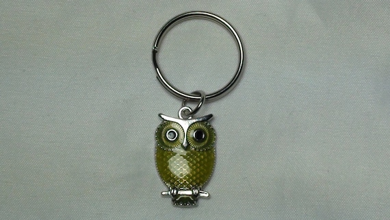 Yellow Owl keyring in summer colours