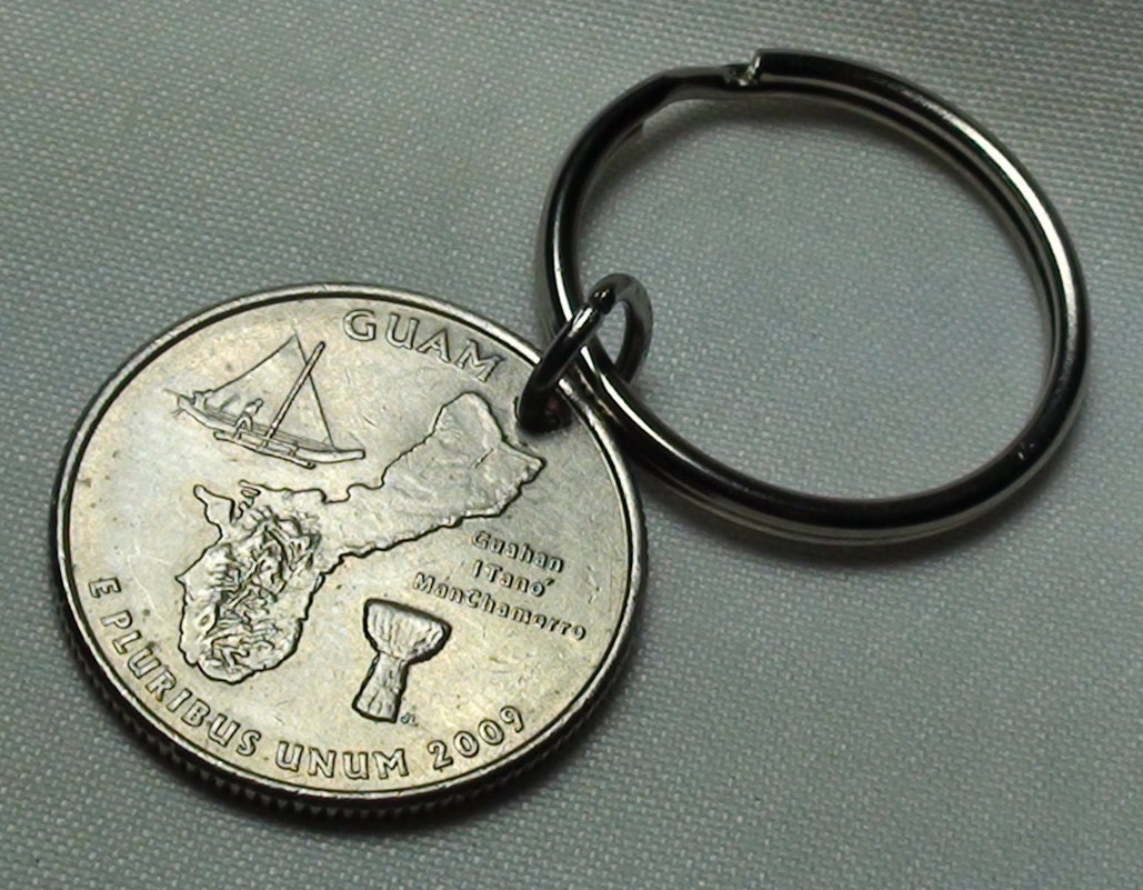 Guam Quarter KEYCHAIN 2009 Quarter Keychain Car Keys Sweet Etsy