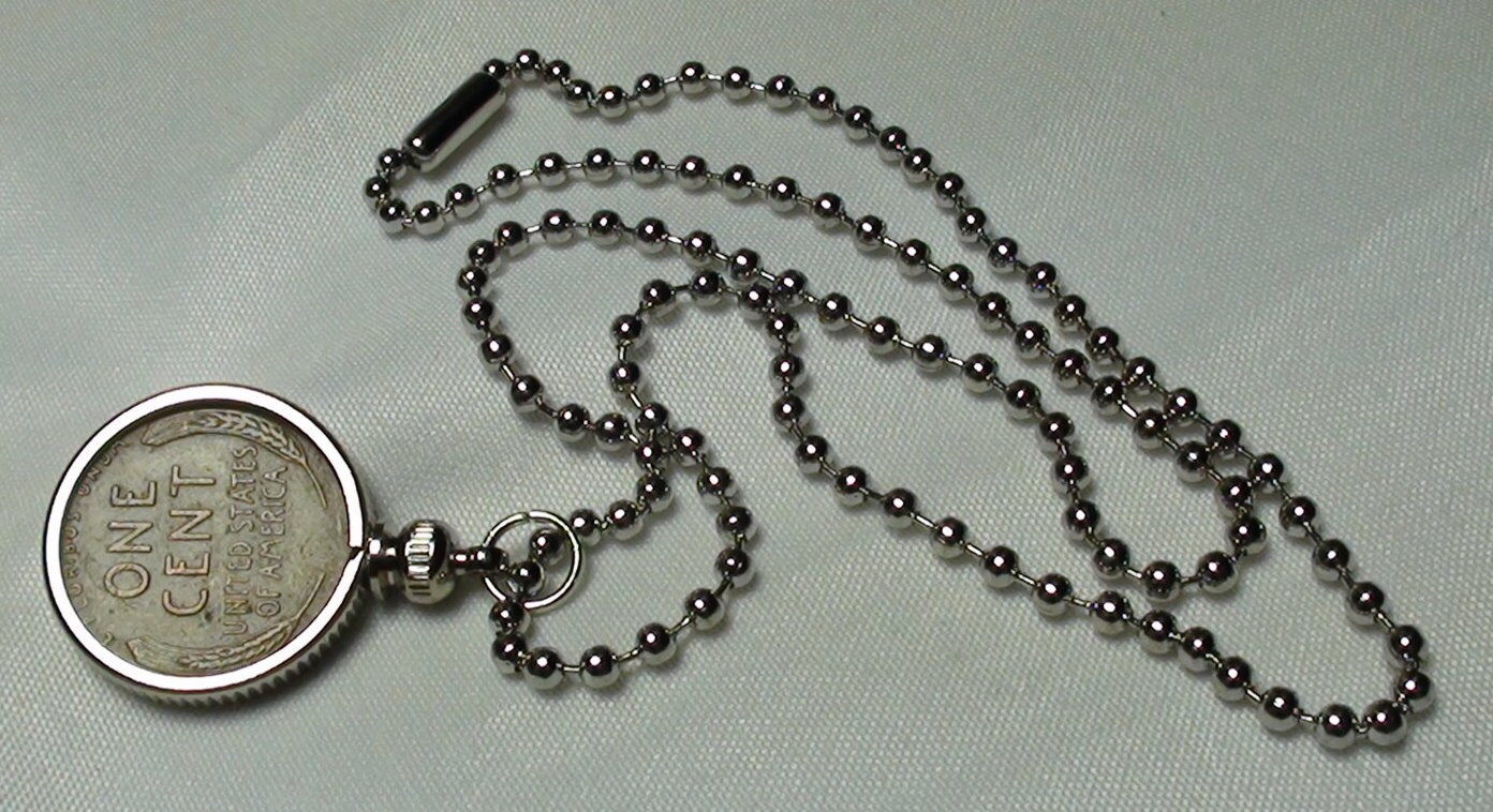 Lucky WHEAT BACK Penny Necklace Coin Bezel Charm, lucky penny, good luck charms, birthday gifts, necklace, jewelry with coins, anniversary