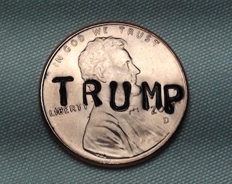 Lucky Penny stamped TRUMP, vote, presidential candidate DONALD TRUMP, personalized coin, stamped penny, lucky charm, Unique Gift, Republican