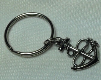 Anchor Keychain, Anchor Pendant Key Ring, Anchor Lanyard