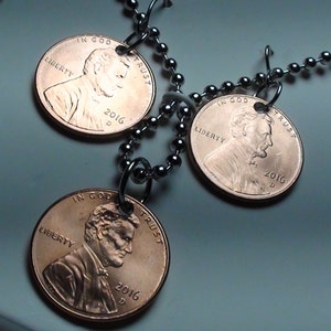Lucky Penny Necklace and Earring Set, lucky penny, good luck charm, girls gifts, necklace, earrings, jewelry, coins, custom jewelry, unique