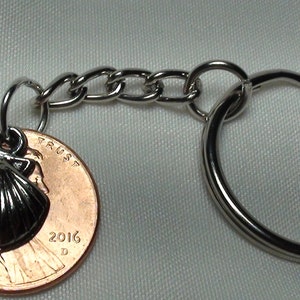 Lucky Penny suwak ciągnąć z urokiem Seashell, szczęście grosza, urok powodzenia, unikalne prezenty dla mamy, torba na plażę ciągnąć, ciągnąć suwak, portmonetka Charms