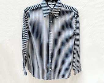 Vintage pinstripe tailored dress shirt - 90s, classic, striped, fitted, chic