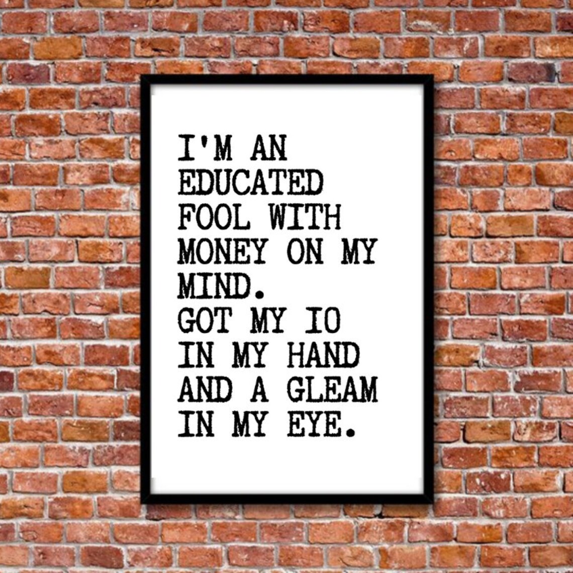 Coolio Gangsters Paradise Lyrics Art Print A4 A3 Etsy