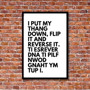 Missy Elliott | Work It Lyrics | Art Print | A4, A3 |  Unframed - Free Shipping in Australia