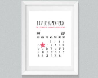 Little Superhero | Baby Print | Art Print | A4 Unframed - Free Shipping in Australia