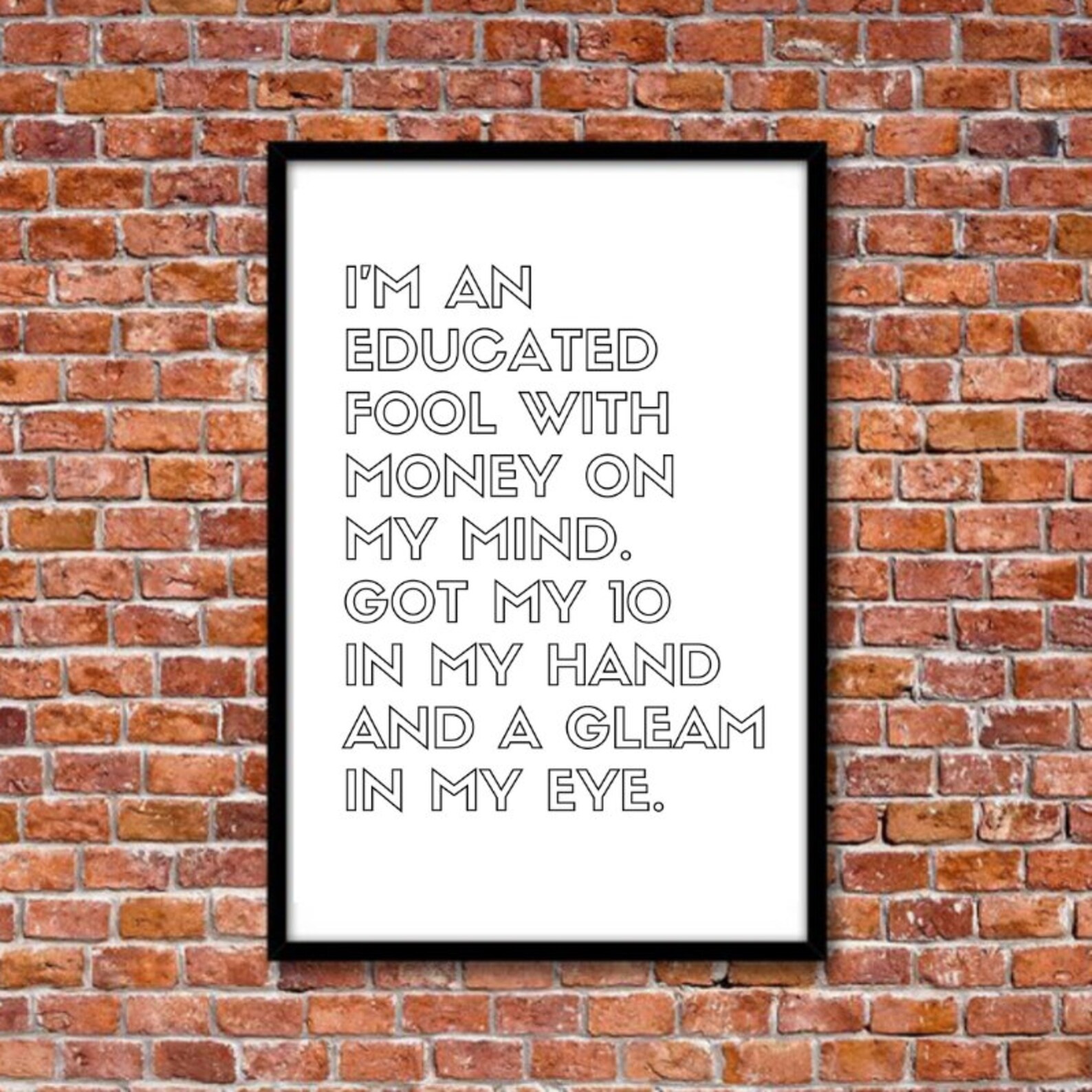 Coolio Gangsters Paradise Lyrics Art Print A4 A3 Etsy