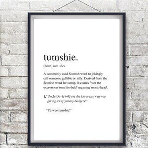 Tumshie | Custom Print | Scottish Slang | Funny Print | A4 Unframed
