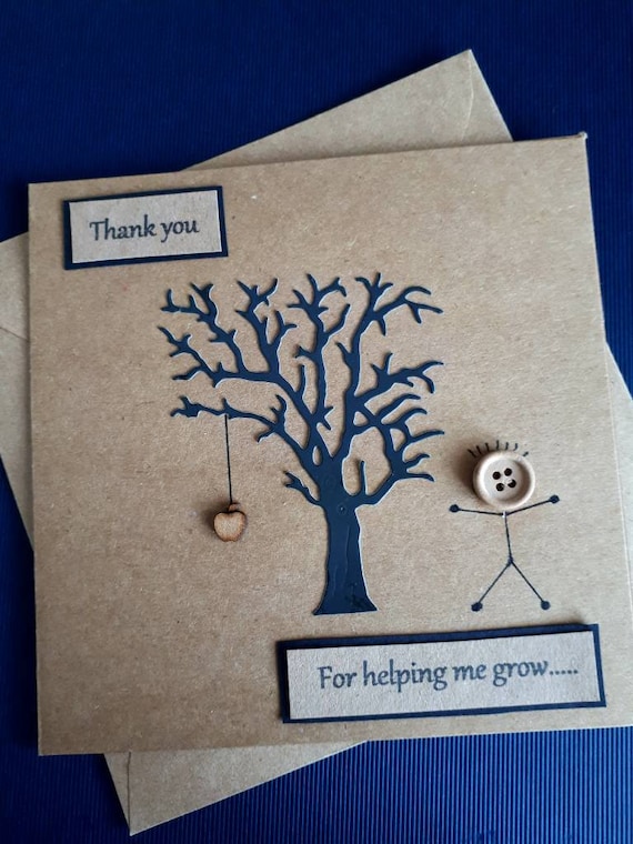 Thank You For Teaching Me Stuff Nursery Card Teacher Teaching Assistant Cute Kid