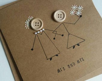 Gay wedding -Same sex -wedding card-mrs and mrs- gay couple- marriage - civil partnership -lesbian