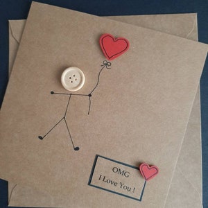 Anniversary card- birthday card-valentine card -romantic - love- birthday - hand drawn-girlfriend- wife-boyfriend- husband