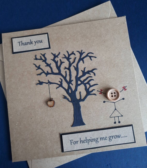 Teacher Thank You Card Teaching Assistant Nursery Etsy