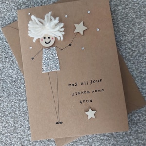 Carte d'anniversaire - fée - ange - anniversaire - fille - maman - amie - fille - soeur - femme - carte dolly