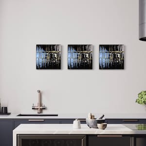 Modern glass art Glass art Contemporary glass art Fused glass wall art Black wall art Office wall art