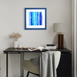 3D glass art Modern glass art 3D wall art Fused glass wall art Glass art Office wall art Blue wall art Living room wall art Wall sculpture