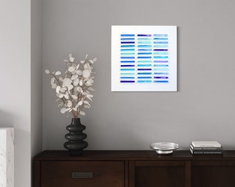 Modern Blue Fused Glass Wall Art: 3D Office Sculpture
