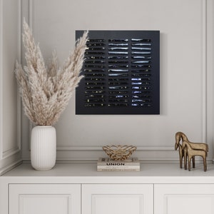 Contemporary glass wall art Modern glass art Glass wall art Fused glass wall art 3D wall art Wall sculpture Black wall art Office wall art