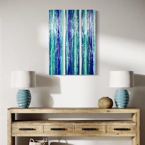 Ocean glass wall art Modern glass wall art Fused glass art Coastal wall art Beach house decor Office wall art Living room wall art