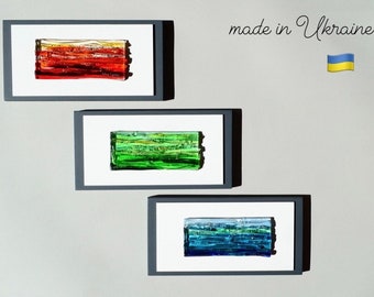 Glass wall art Modern glass art Contemporary glass art Fused glass wall art Living room wall art Office wall art Modern art