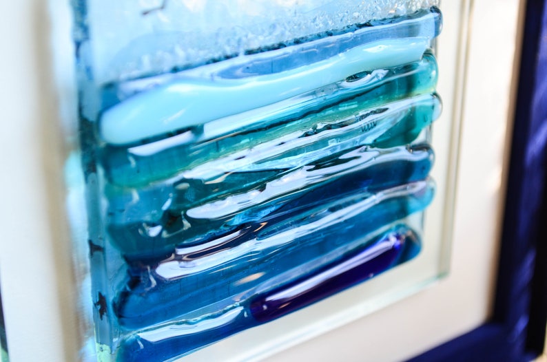 Glass Wall Art Ocean Art Ocean Glass Art Modern Art Fused Etsy
