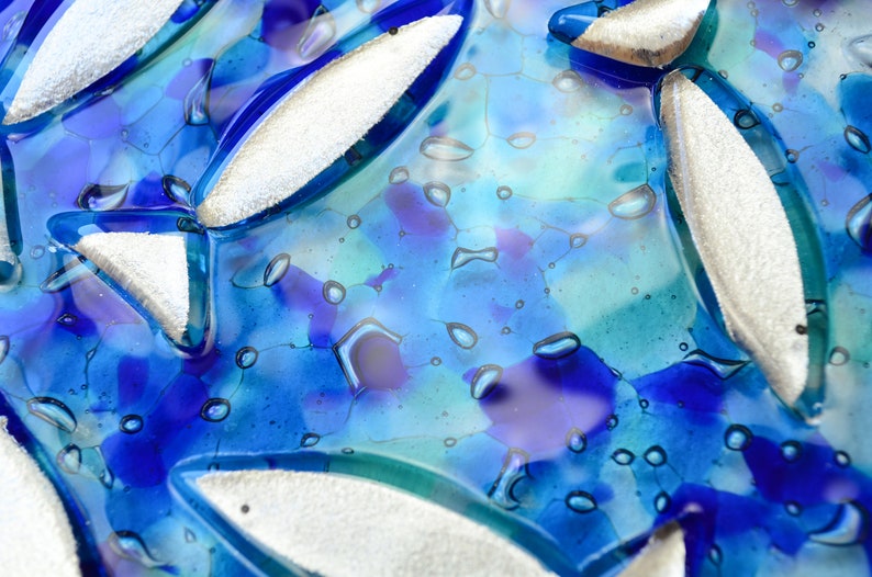 Bathroom Wall Art Glass Art Coastal Decor Ocean Decor Fused - Etsy