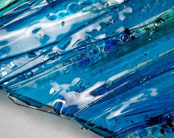 Modern glass art Modern fused glass wall art Contemporary glass art Glass art Coastal wall art Office wall art Wall sculpture