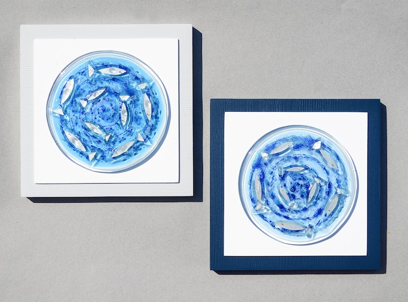 Bathroom wall art Glass art Coastal decor Ocean decor Fused | Etsy