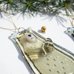 Bear Holiday ornaments Holiday decor Christmas decorations Fused glass ornaments Glass ornaments Christmas gifts Personalised ornaments image 10