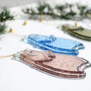 Bear Holiday ornaments Holiday decor Christmas decorations Fused glass ornaments Glass ornaments Christmas gifts Personalised ornaments image 6