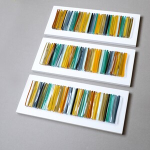 Glass art Modern wall art Fused glass art 3D wall art Modern glass wall art Set of three pieces image 3
