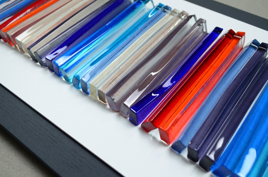 Modern Glass Art 3D Glass Wall Art Fused Glass Art Large Vertical Panel