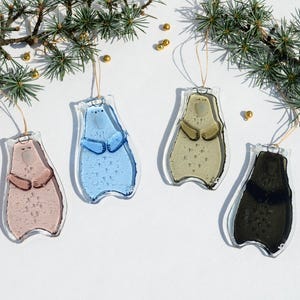Bear Holiday ornaments Holiday decor Christmas decorations Fused glass ornaments Glass ornaments Christmas gifts Personalised ornaments image 18