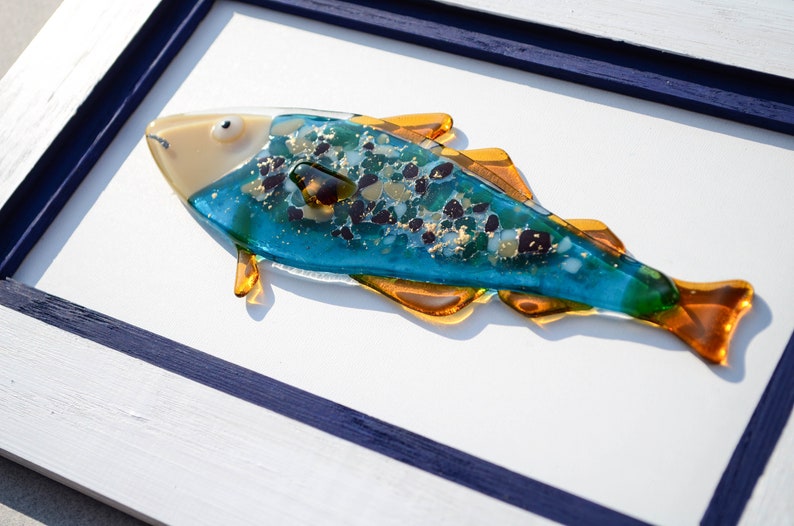 Fish Glass Art Tropical Fish Wall Art Wall Decor Bathroom Etsy
