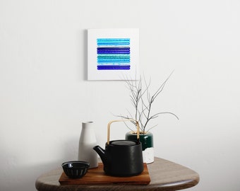 Fused glass wall art Modern wall art Coastal decor Beach wall art Glass wall art Ocean decor Abstract art Minimalist blue art Glass art